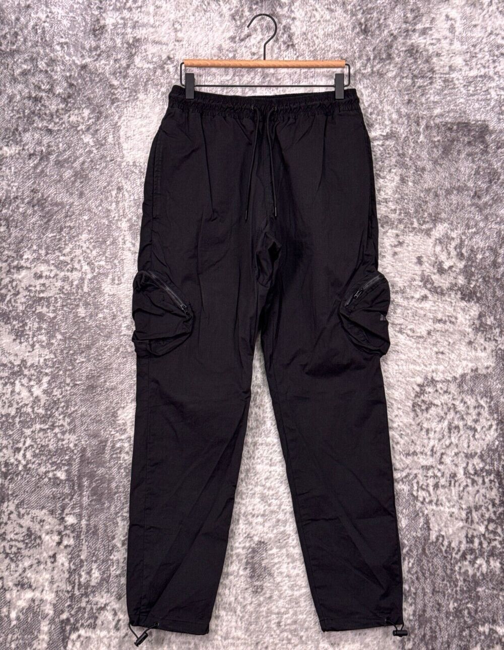 I Love Ugly Pants Small Mens Black Cargo Drawstring